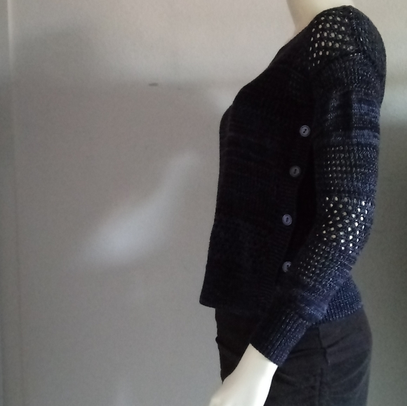 Blue Side Button Knit Sweater - Picture 5 of 11